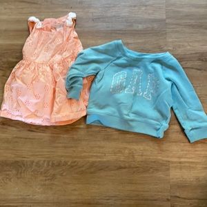 18-24mo gap sweatshirt and dress